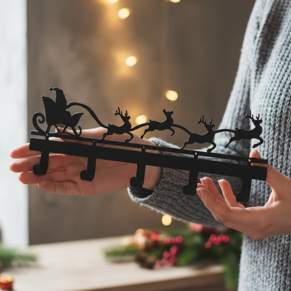 CIFbuy Snowflake Wall Mount Organizer With Hooks, Rustproof Modern Key And Coat Holder, Christmas Winter, Wall Decor For Entryway, Hallway Festive Home