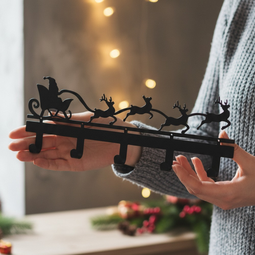 CIFbuy Snowflake Wall Mount Organizer With Hooks, Rustproof Modern Key And Coat Holder, Christmas Winter, Wall Decor For Entryway, Hallway Festive Home